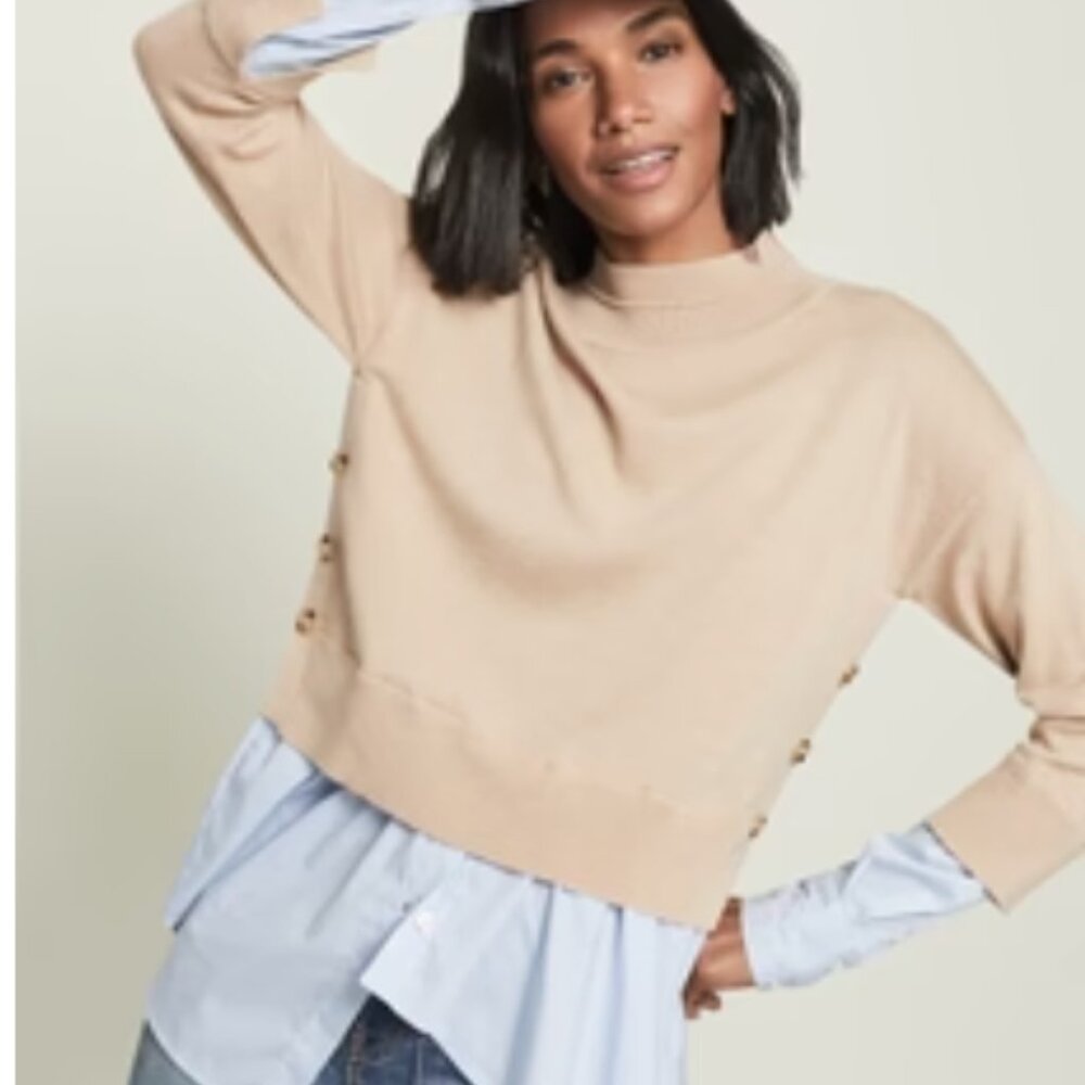 Veronica Beard Beri Mixed-Media Pullover